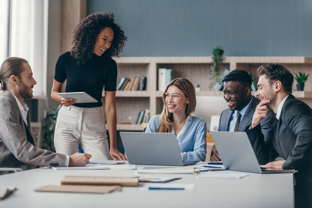 Young people at work